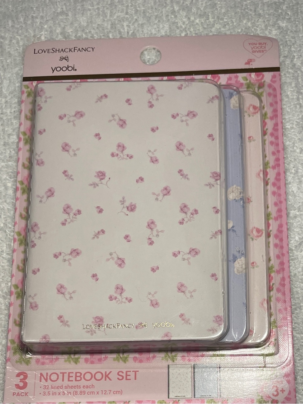 Loveshackfancy x target yoobi 3 pack floral mini journals